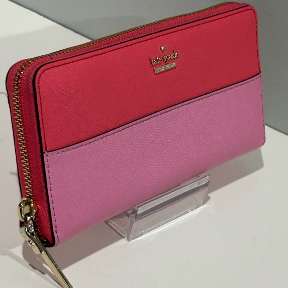 Kate Spade Two-Tone Pink Saffiano Leather Wallet